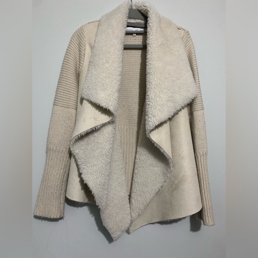 SUEDE KNIT CARDIGAN